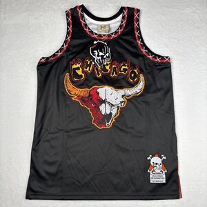 Brand X Chicago Bulls Flames Jersey Medium #23 Michael Jordan Fire Black